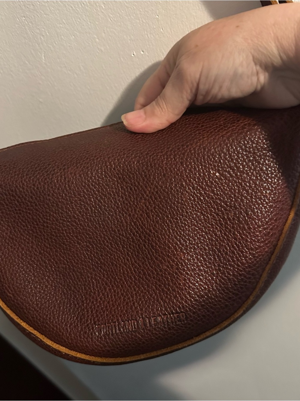 Portland leather goods small Koala Brown Pebbled Leather Crossbody Bag - Picture 3 of 7